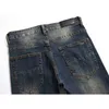 Lyxiga mäns jeans designer jeans med hål broderi trend elastiska smala passformar avancerade mångsidiga män