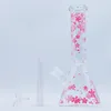 10 tums glas bägare bongs variation design rosa sakura hård bong hookah traingle olje riggar bubbler vatten rör bong tobak rök rökrör bongs 14mm skål