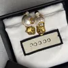 Vrouw Elegante stud oorbel klassieke parel oorbellen ontwerper voor vrouwen letter g luxe sieraden diamanten hangers oorbellen brincos huwelijksverlovingsgeschenken