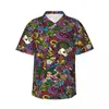 Men's Casual Shirts Colorful Vacation Beach Shirt Man Casino Summer Short Sleeve Design Elegant Oversize Blouses Gift