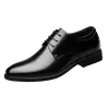 Stövlar läderskor mäns andas svarta mjuka läder mjuk botten vår och höst bästa man mäns affärsformella slitage casual skor