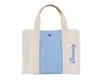 Totes One Shoulder Damentasche 2024 koreanische Version der Canvas-Stickerei-Buchstabenhandtasche