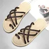 Sandaler Men Summer Special Offer Slipper Fashion Character Wove Cotton Rep Outdoor Casual Softsoled Nonslip Sandal 3944