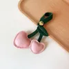 Neue süße 3D-Pfirsich-Herz-Kirschen-Auto-Rot-Rosa-Liebe, vielseitiger Taschenanhänger-Schlüsselanhänger für Frauen