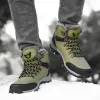 Shoes Men Hiking Shoes Waterproof Leather Climbing Leather Boots Sneakers Male Super Warm Military Outdoor Working Boots Protection