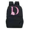 Рюкзак Harajuku, модная молодежная сумка для колледжа, дорожный рюкзак, женский пехотный рюкзак, черный, фиолетовый, алфавит с розой, рюкзаки Y2k