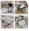 Totes Plush Women Crossbody Bags 2024 Women's Winter Trending Brand Chain Shoulder Luxury Faux Fur Ladies Handbags Small White