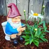 Gartendekorationen 3D-Zwerg-Toiletten-Spieltelefon-Statue Mikrolandschaft Miniatur-Fee Mini-Harzpuppe Hofhandwerk