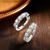 Stud Knobspin D Color Moissanite Loop Earring 925 Sterling Sliver Plated med 18K White Gold Earring for Women Sparkling Fine Jewelryc24319