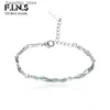 Braccialetti con ciondoli F.I.N.S Exquisite S925 Sterling Silver Ice Blue Smalto Braccialetti irregolari regolabili per le donne Punk Fine Jewels L240319