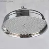 Bathroom Shower Heads Polished Chrome Brass Round 8 Inch High Pressure Rainfall Shower Head 360Rotation Adjustable Waterfall Rain Shower Head Y240319