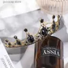 Tiaras New retro preto coroa moda requintado artesanal strass casamento princesa cocar vestido de noiva acessórios de cabelo Jóias Y240319