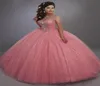 2020 Calypso Ball Suknia Quinceanera Sukienki Illusion Scoop Szyja i koronki Back Bling Bling Crystals Sweet 15 Dress Pageant Party 2335337