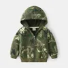 Ceketler Erkek Kapşonlu Ceket İlkbahar ve Sonbahar Çocuk Basılı Karikatür Kamuflaj Kıyafetleri Bebek Trend 1-8y