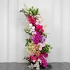 Dekorativa blommor Bröllop Brug Bakgrund Polychrome Rose Silk Flower Artificial Arch for Event Decoration