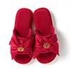 Slippers Katoen Strik Dames Trouwschoenen Heren Zomer Thuis Huis Ademend Binnen Lente