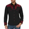 Printemps Western Vintage imprimé chemises pour hommes à manches longues décontracté lâche mince boutonné robe chemise Blouse hauts vêtements pour hommes 240319