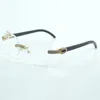 micropaved diamond and cut transparent lens 8300817 natural black or white buffalo horn leg size 60-18-140 mm