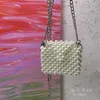 Totes Fashion Retro Elegant Mini Chain Crossbody Bags For Woman Ins högkvalitativa pärlpärlade vävda kvinnors väska anpassningsbara