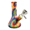 Hookahs 5.0 inch Camouflage colorful beaker Silicone Water Pipe Cartoon Printing Silicone Bong unbreakable Oil Rig with Silicone Downstem & 14mm Glass Bong