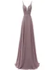 Formal Long Evening Dresses Deep V Neck Spaghetti Straps Low Back Evening Gowns Chiffon Lace Applique Gala Party Dress for Women6731288