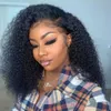 Perruques synthétiques Perruques synthétiques Wear And Go Kinky Curly Bob Wig Lace Frontal 100% perruques de cheveux humains pré-épilées 180Density brésilienne profonde bouclée courte Bob HD Lace 240327