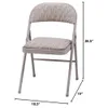 Meco nagły komfort przenośny metalowy tkanina wyściełane składane krzesło do domu, na zewnątrz i biuro z wyprofilowanym oparciem, szary (4 paczki)