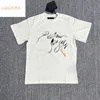 Letras de fumaça Graffiti Coconut algodão de coco solteiro cem homens e mulheres moda casual camiseta simples