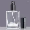 Bouteilles de stockage Bouteille carrée en verre transparent 30/50/100 ml Argent Parfum Conteneurs cosmétiques Ligne Mist Spray Pocket