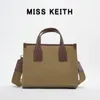 Torby na ramię Miss Keith 2024 Spring o wysokiej pojemności torebka Retro Canvas Messenger Bag Fashion Square Casual