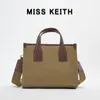 Umhängetaschen FRÄULEIN KEITH 2024 Frühling Hohe Kapazität Frauen Handtasche Retro Leinwand Umhängetasche Fashion Square Casual