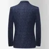 Mäns kostymer 2024 Autumn Winter Corduroy Jacquard Weave Blazer Jacket Slim Fit Outwear Smart Casual High Quality Young Men Suit