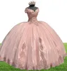 Modest Ball Gown Quinceanera Dresses Off the Shoulder Appliques Lace Sweet 16 Cheap Party Dress vestido de 15 anos7928661