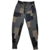 Pantalones vaqueros para hombres Casual Patchwork Impreso Primavera Otoño Diseñador coreano Pantalones holgados Ropa de gimnasio Ropa informal japonesa Harem Jogger Hombres