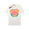 2024 Colorful Love Half Sleeve Fashion Versatile Solid Color Trendy T-shirt Summer New High Street Couple Top