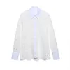 Party Witte kanten blouse tops en rok Dames Zomer Sexy borduren hol Vrouwelijke shirt 2 delige set pak INKEO 2T105 240315