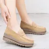 Casual Shoes Spring Autumn Woman Platform Genuine Leather Women Flats Thick Sole Women's Loafers Moccasins Female Shoe