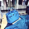 Bolsa de couro genuíno BK L céu azul lichia padrão cabeça camada couro de gado bolsa feminina bolsa de couro macio brilhante bolsa mensageiro de um ombro