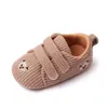 Toddler shoes 2024 Spring embroidered Bear double Velcro stripe soft soled shoes