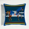 Housse de coussin carrée en velours hollandais, nouveau modèle de luxe, série cheval, Super doux, décoration de salle d'échantillon, impression