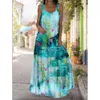 Designer Kvinnor Fashion Casual Dress 2024 Summer New Tie Dyed 3D Printed Dress Bohemian Strap Shoulder Floor Dress Maxi Dresses For Womens Woman Dresses D6ob