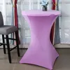 Table Cloth 23/31inch Cocktail Round Cover Solid Four-Way Tight Fitted Stretch Spandex Tablecloth Home Party Banquet Wedding Vendor