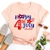 Women's T -skjortor 4 juli Skjorta Happy 2024 Freedom Patriotic Independence Day Family Graphic