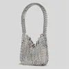 Sac à bandoulière à paillettes métalliques pour femmes, sacs à main de luxe de bonne qualité de styliste, nouveaux sacs à main en feuille d'aluminium et argent