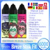 Original Breze Stiik Fit 6000 Puff Einweg-E-Zigaretten-Vaper-Bar mit E-Liquid-Batterieleistungsanzeige, wiederaufladbar, 500 mAh, 15 ml, 6k Puff