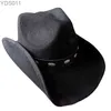 ワイドブリム帽子バケットカスタム卸売冬のウォームジーンズフェルトハットブラックカーリングサンアウトドア240319