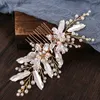 Tiaras Miallo Moda Yaprak Çiçek Saç Tarak Kadınlar İçin Rhinestone Gelin Düğün Saç Aksesuarları Takı Gelin Başlık Hediyeleri Y240319