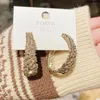 Boucles d'oreilles créoles en strass pour femmes françaises, bijoux élégants et exquis, à la mode, haut de gamme, cadeaux exquis