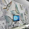 Wallpapers personalizado mural papel de parede moderno 3d alívio borboleta fundo papel de parede para paredes sala de estar tv sofá decoração de casa papel de parede