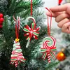 Juldekorationer levererar Xmas Decor Wreath Fake Candy Canes Lollipop Ornament Cane Hängande ornament